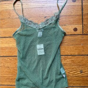 VINTAGE Hollister cotton lace tank Cami Tank Top Strappy New rare Y2K